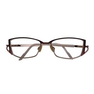 Cazal Eyeglasses Frames White Gold Pink Rectangular Full Rim Aztec Modern